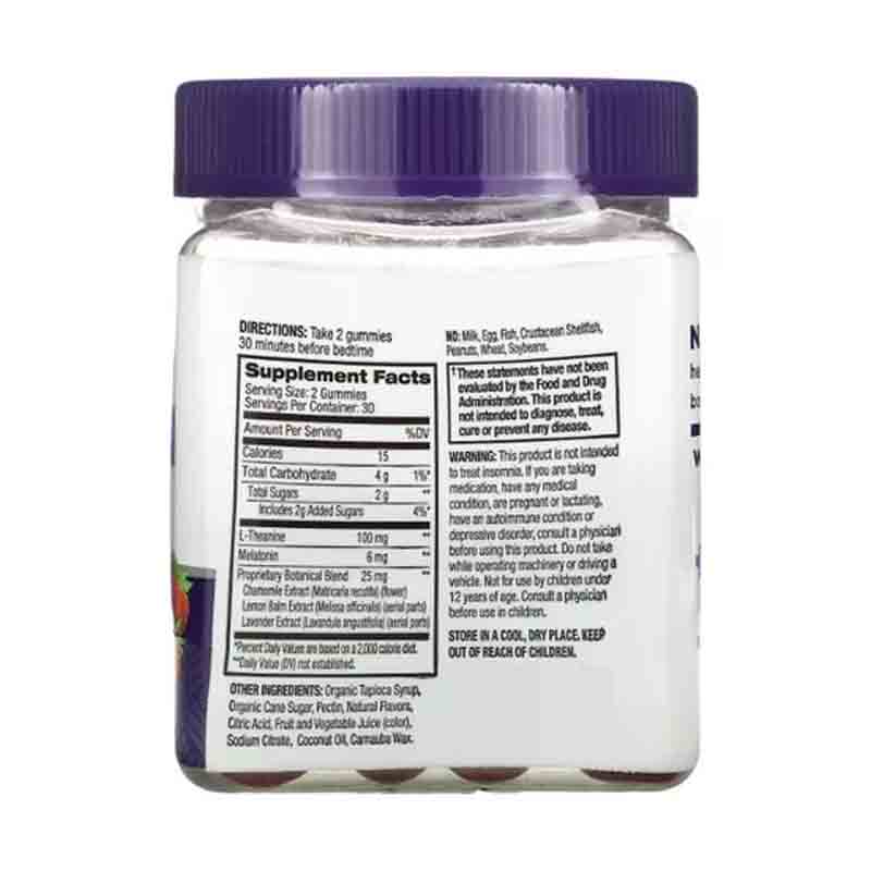 Sleep Calm Melatonina 6mg + L-Teanina 100mg Natrol 60 gomitas sabor fresa 
