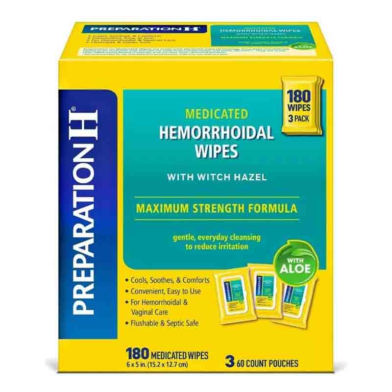 Toallas Hemorroides Preparation H 180u Con Aloe Alivia Higiene 
