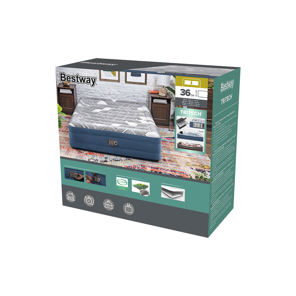 Colchon Inflable Bestway Queen Size Bomba Integrada