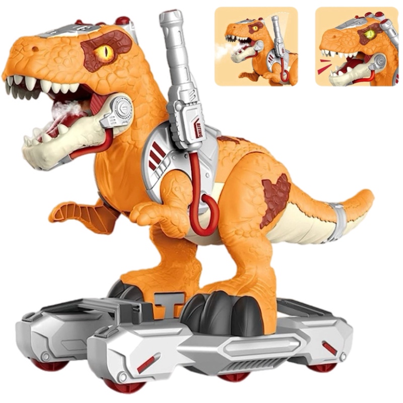 Dinosaurio Rex Montable Con Luz Sonido Y Lanza Vapor Scooter