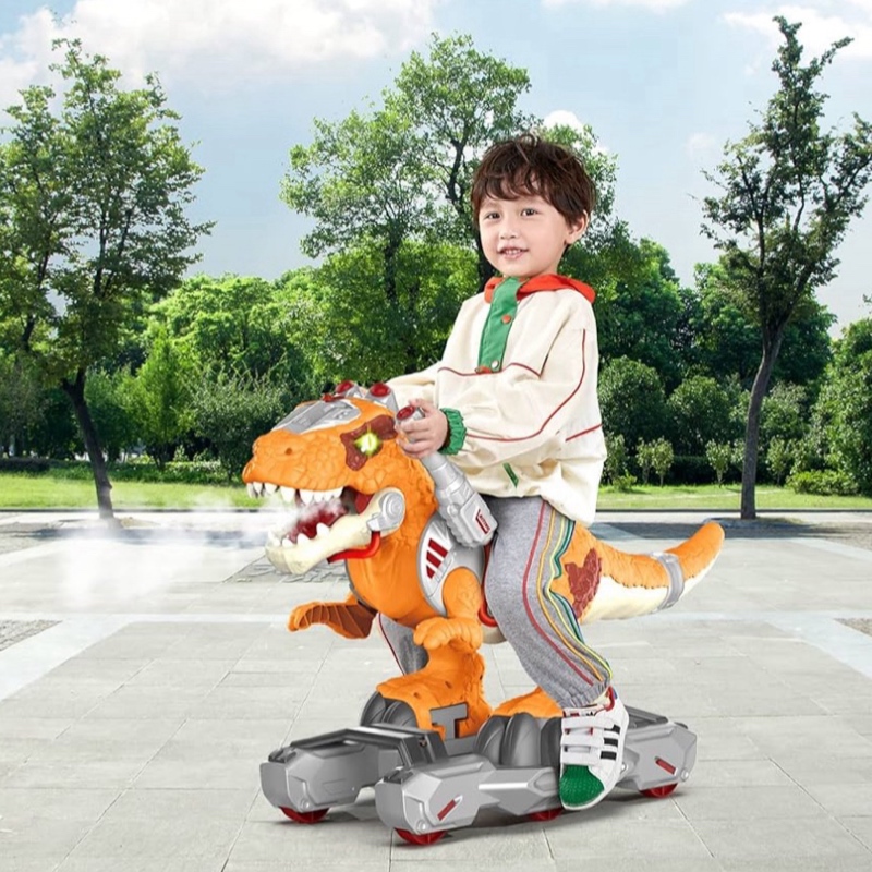 Dinosaurio Rex Montable Con Luz Sonido Y Lanza Vapor Scooter