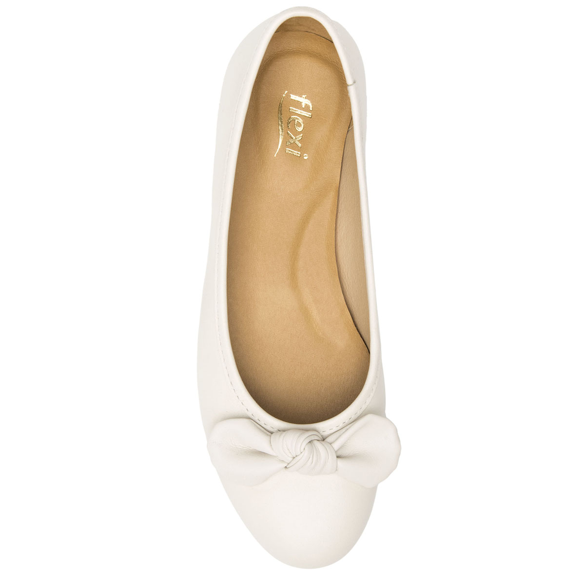 Zapato Ballerina Flexi Para Mujer 116309 Hueso Clasico Moño