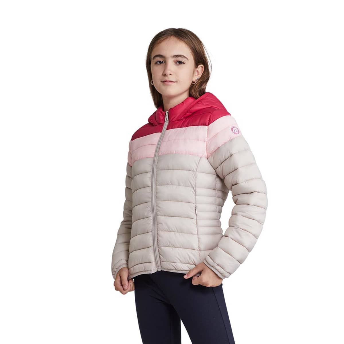 Chamarra tricolor capitonada para niña, marca Holly Land Kids, mod. 1088954