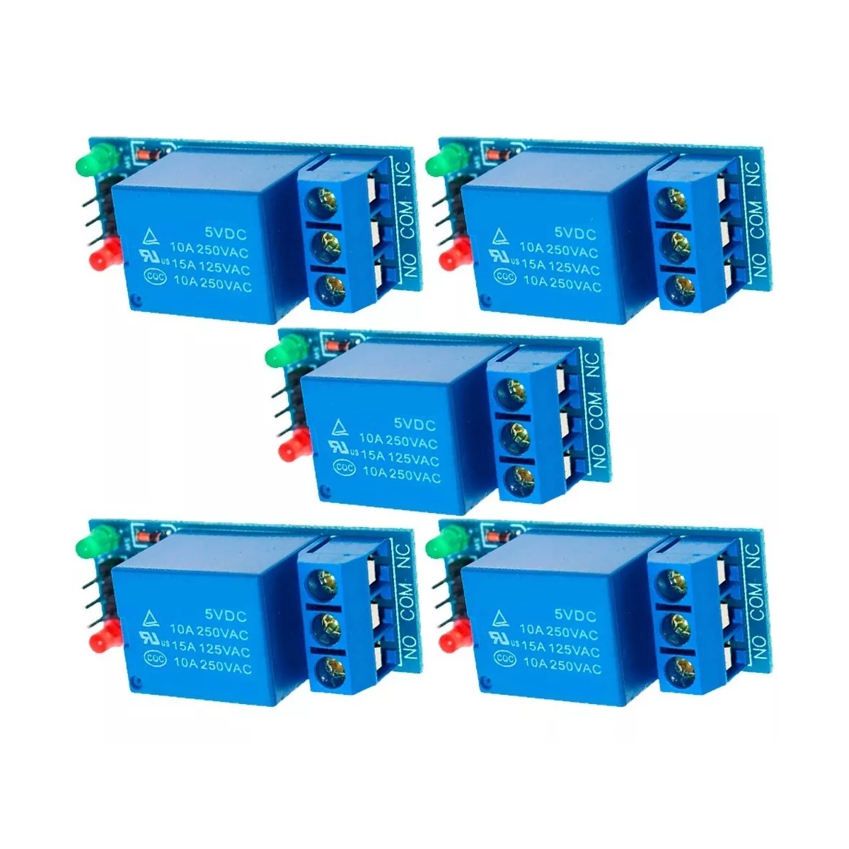 Kit 5 Piezas Modulo Relevador Relay 1 Canal 5v Rele Arduino