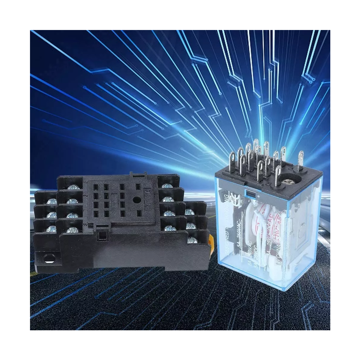 Relé Encapsulado Con Base Carril Din Bobina 110v