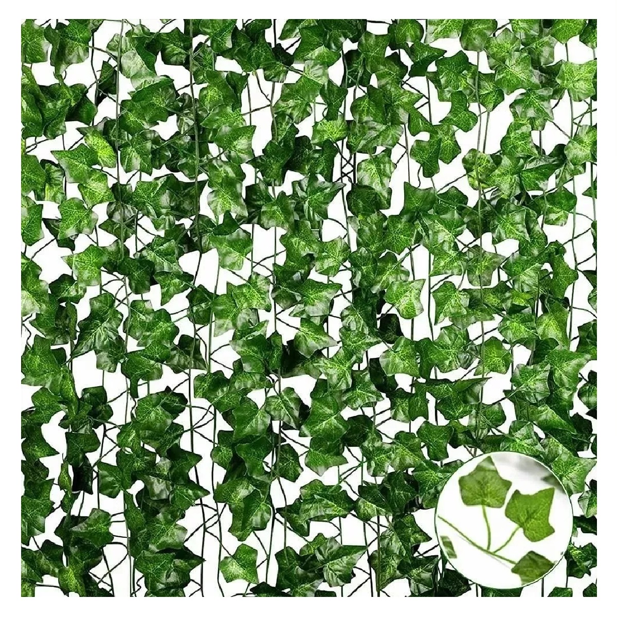 Kit Plantas Artificiales Hiedra Decorativa De 2.2m, 12 Tiras