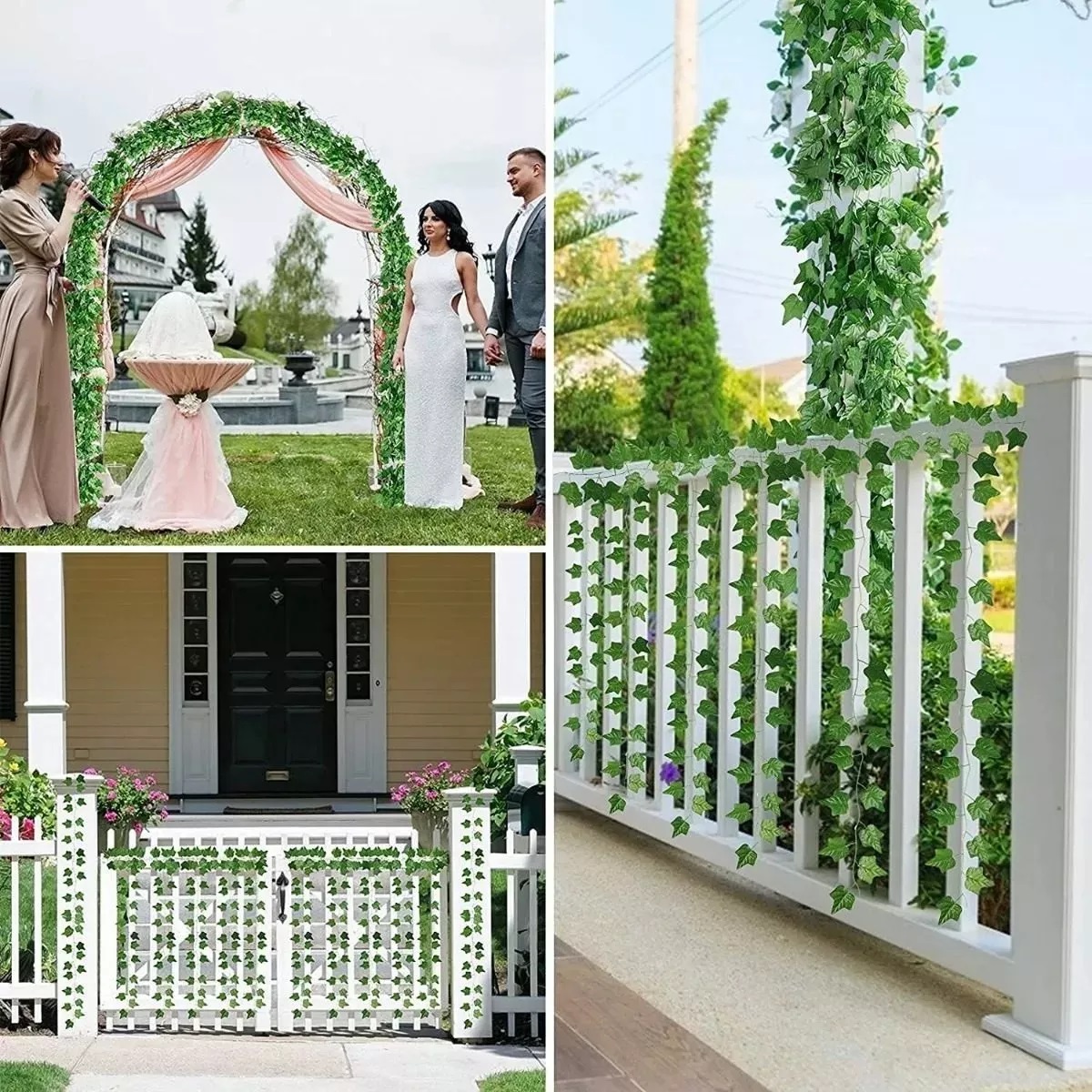 Kit Plantas Artificiales Hiedra Decorativa De 2.2m, 12 Tiras