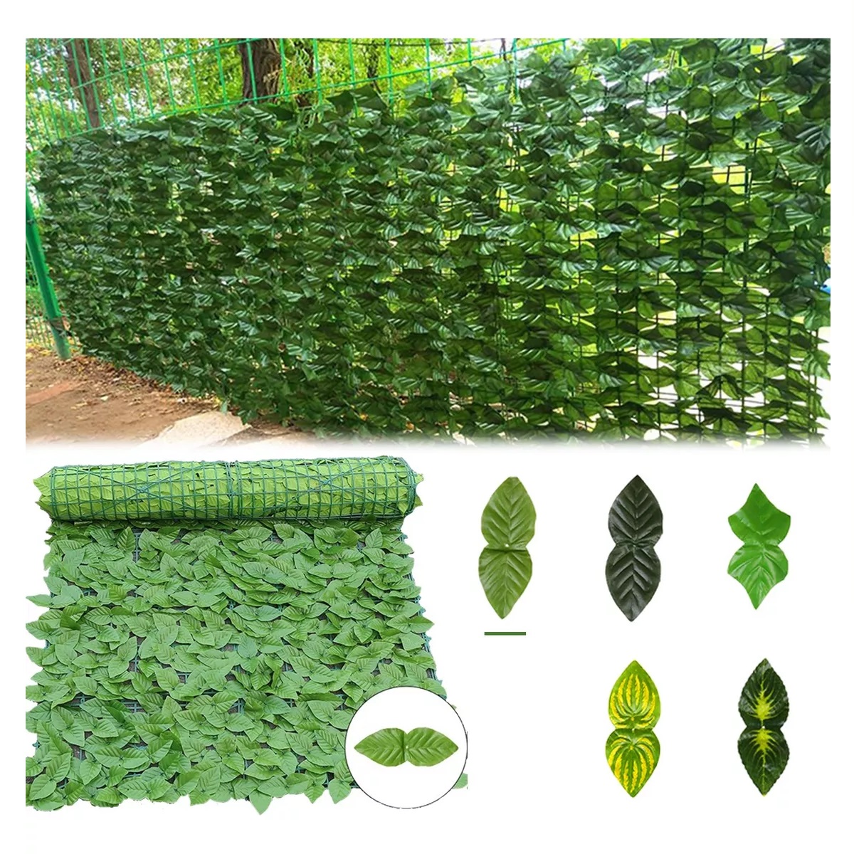 Follaje Rollo Cerca Planta Artificial Jardín Vertical 1m*3m Tipo 1
