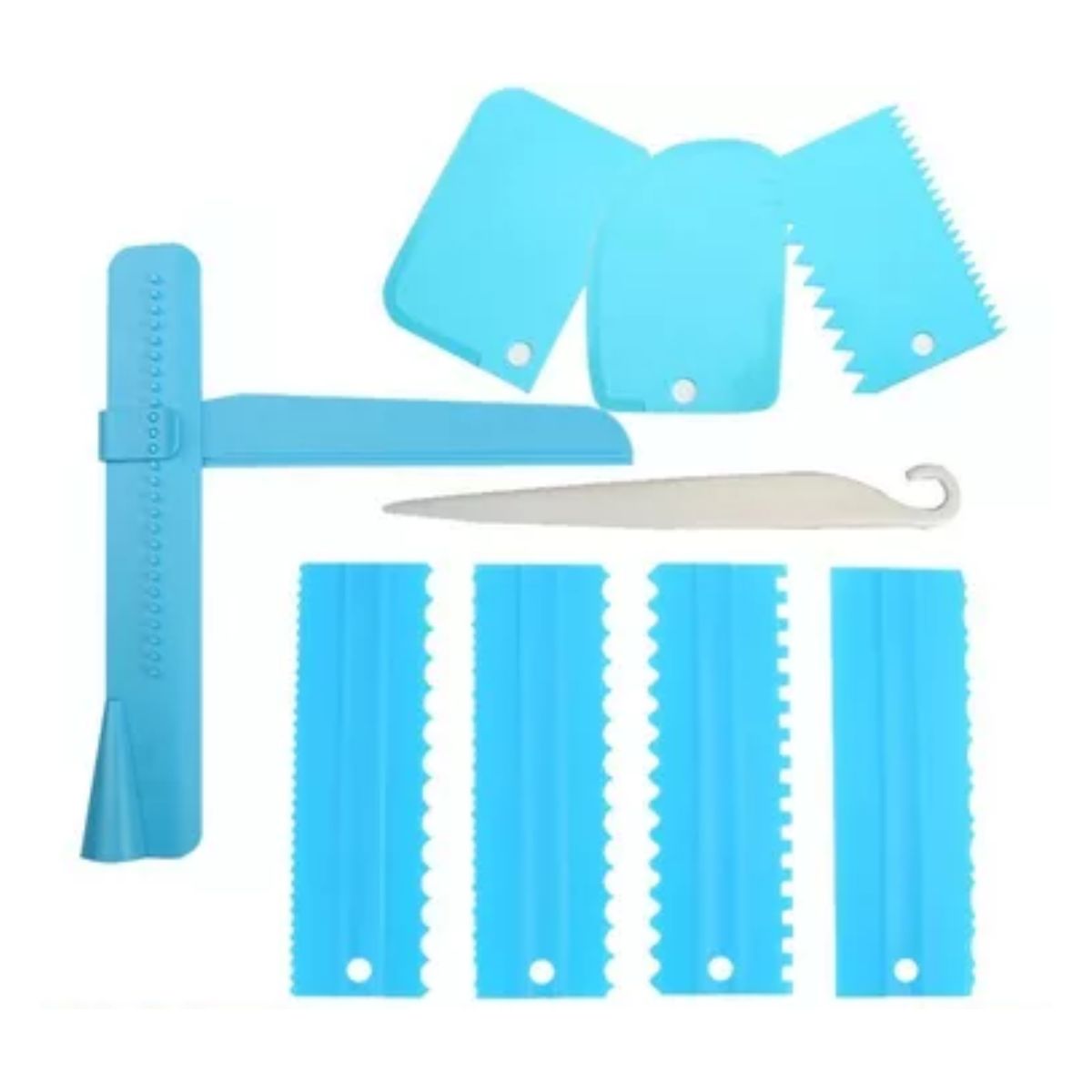 Kit De Herramientas Para Hornear Repostería Peine Raspa 9 pzs, Azul