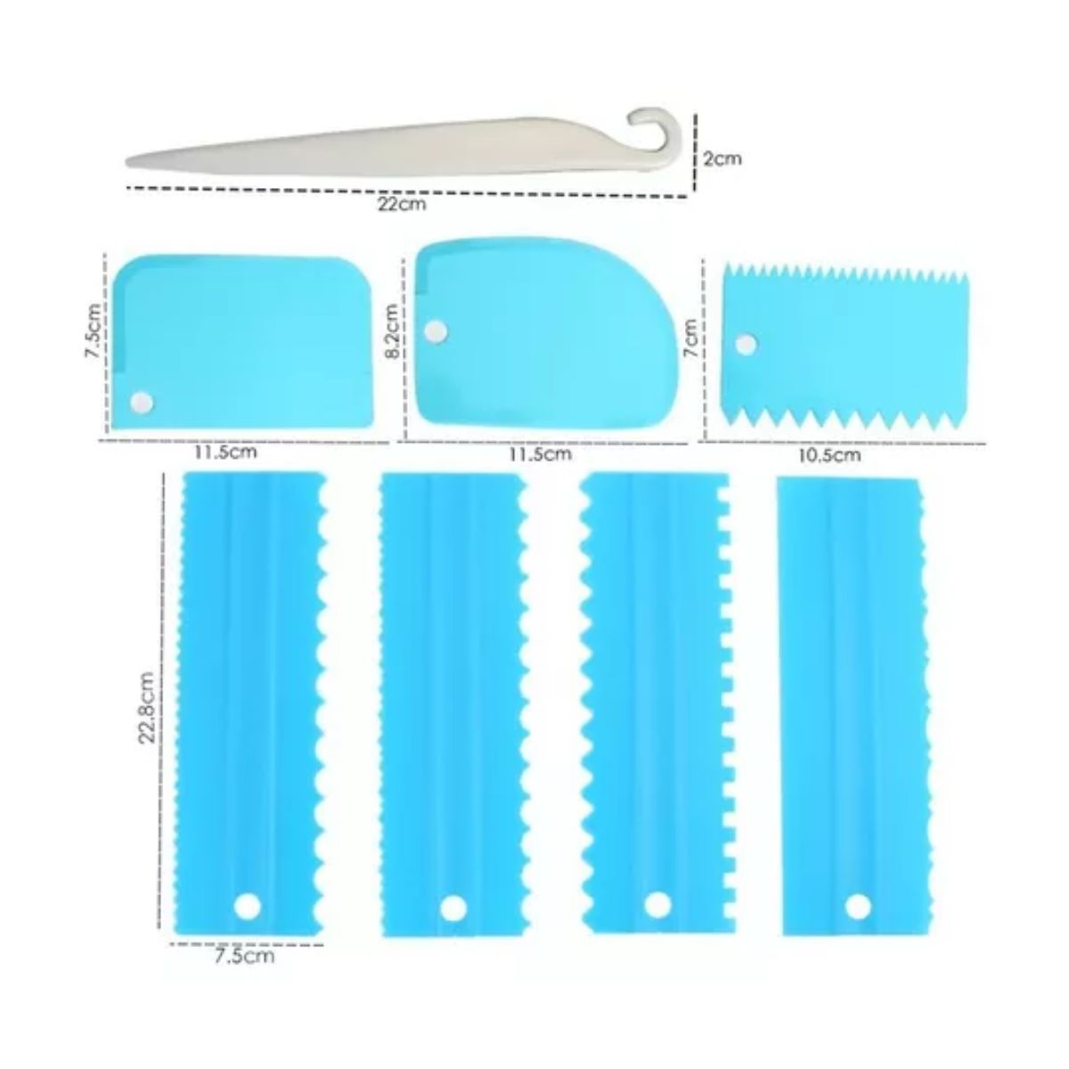 Kit De Herramientas Para Hornear Repostería Peine Raspa 9 pzs, Azul