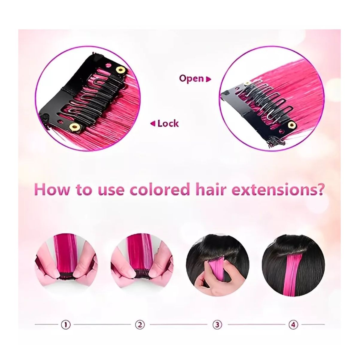 Extensiones Adornos De Cabello Natural Clip Ondulado, Varios Colores 