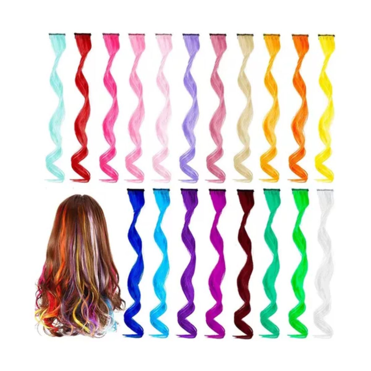 Extensiones Adornos De Cabello Natural Clip Ondulado, Varios Colores 