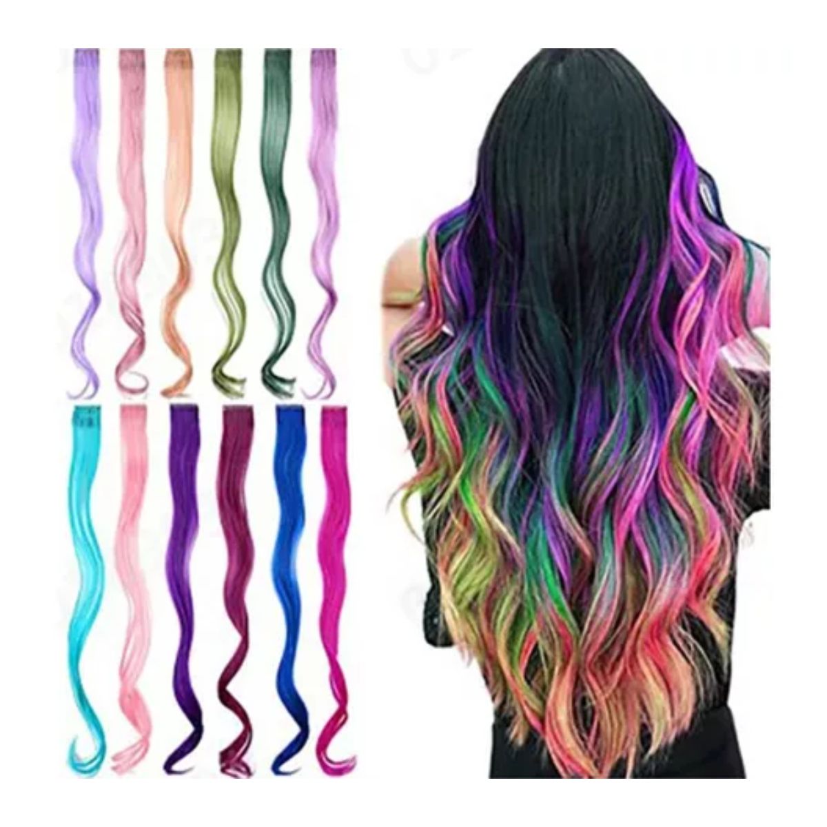 Extensiones Adornos De Cabello Natural Clip Ondulado, Varios Colores 