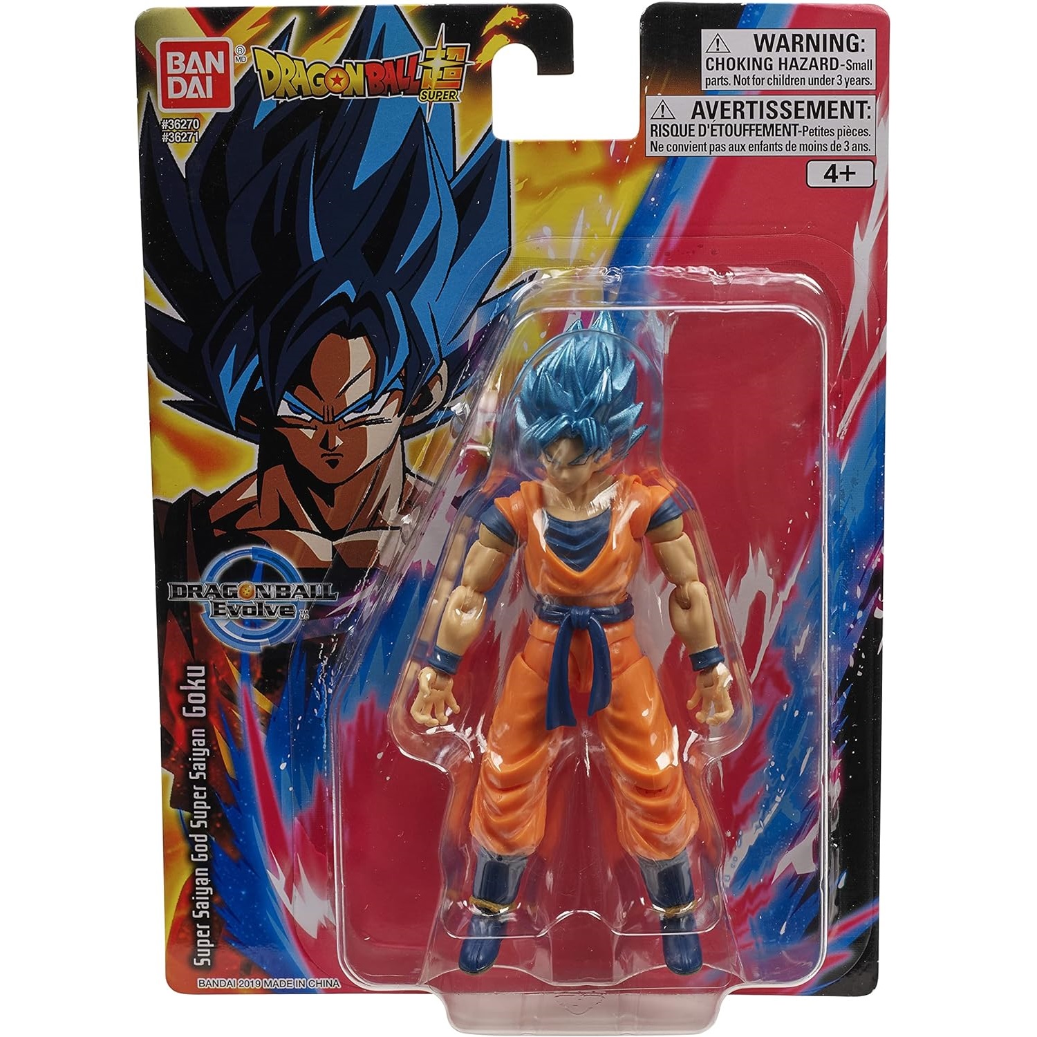  Goku Super Saiyan Blue Dragon Ball Evolve Bandai México Figura articulada de acción de 5" 