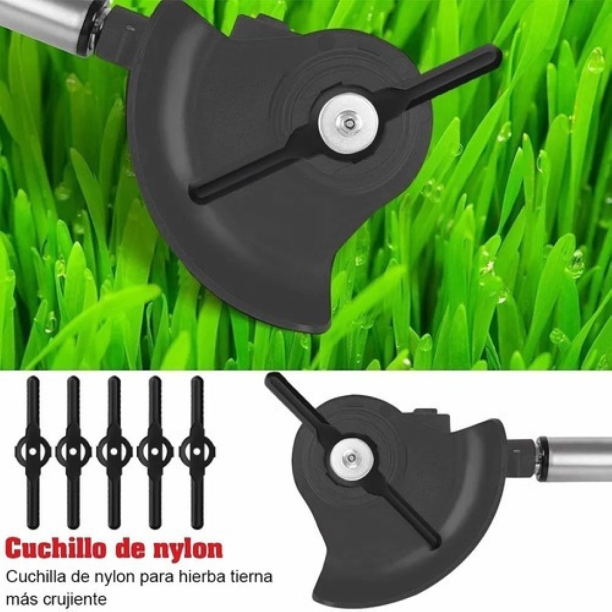 Desbrozadora Eléctrica Inalambrica De Césped 36v Con 2 Baterías Negro