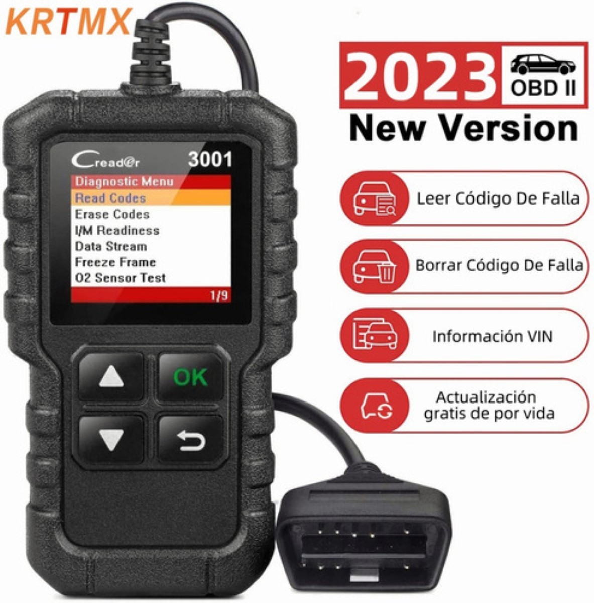 Launch Creader 3001 Escaner Automotriz Obd2 Multimarca Motor Negro 