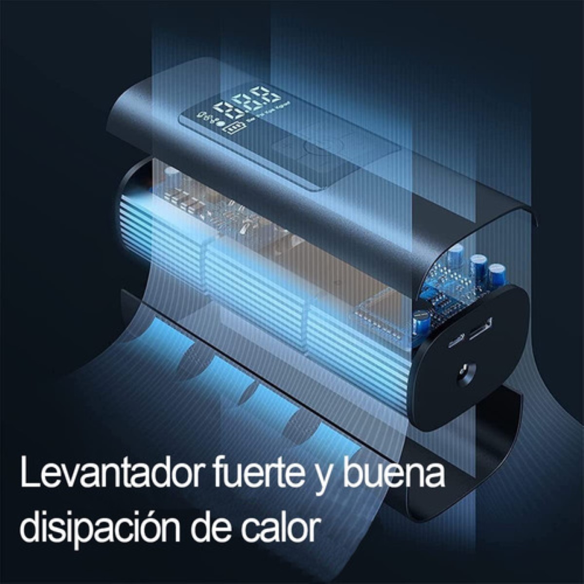 Bomba De Aire Eléctrica Inflador Llantas Portatil Para Auto Negro
