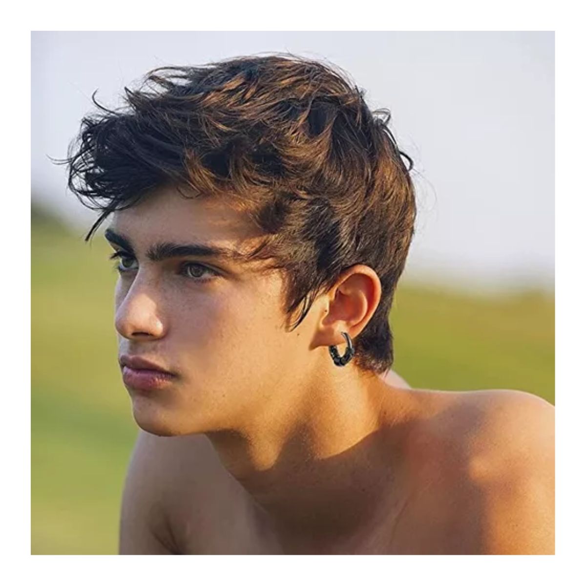 6 Pares Aretes Con Piercing Pendientes Runas Vikingas Hombre Negro