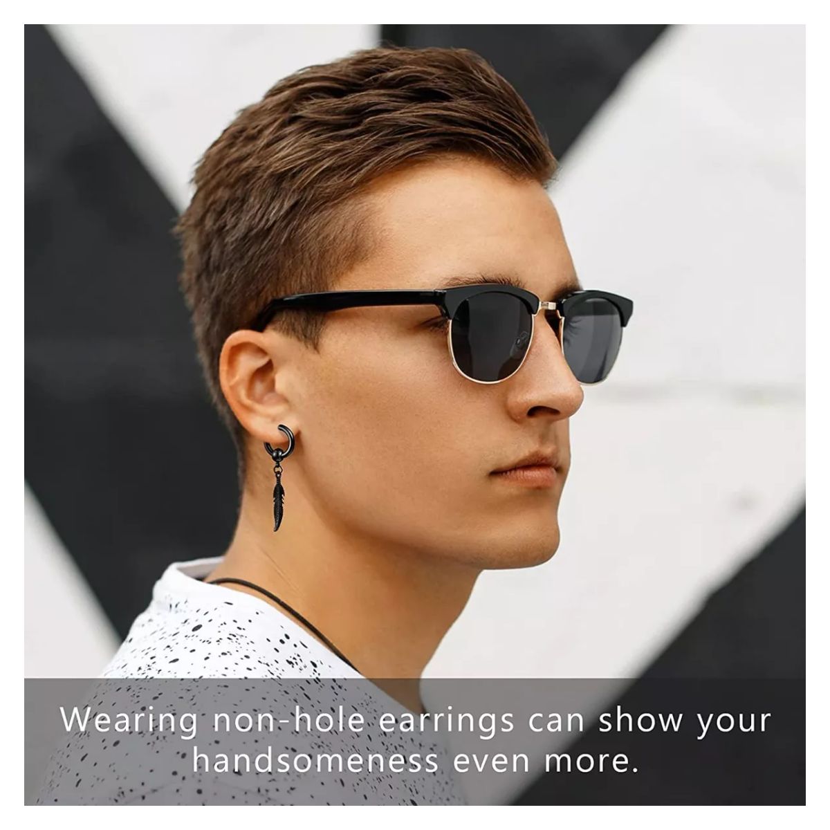 20 Piezas Aretes Falsos Piercing Hombre Mujer Arracadas Set negro