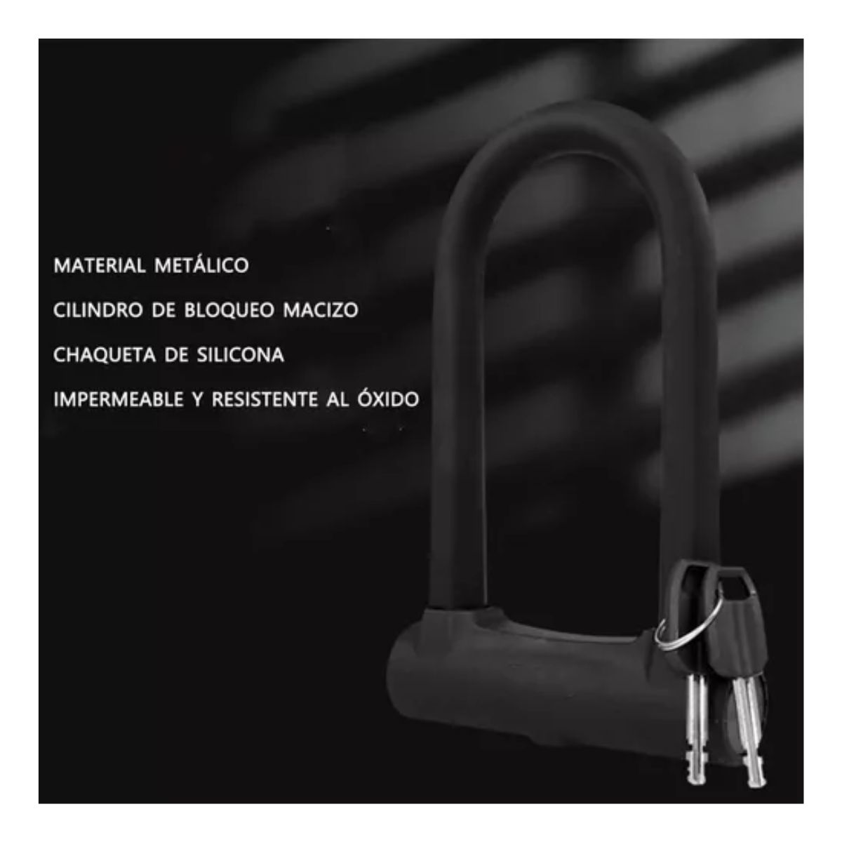 Candado Tipo U Para Bicicleta Seguridad Con 3 Llave 3pcs negro