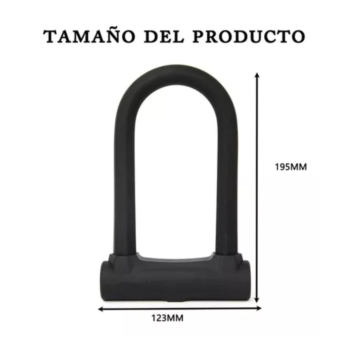 Candado Tipo U Para Bicicleta Seguridad Con 3 Llave 3pcs negro