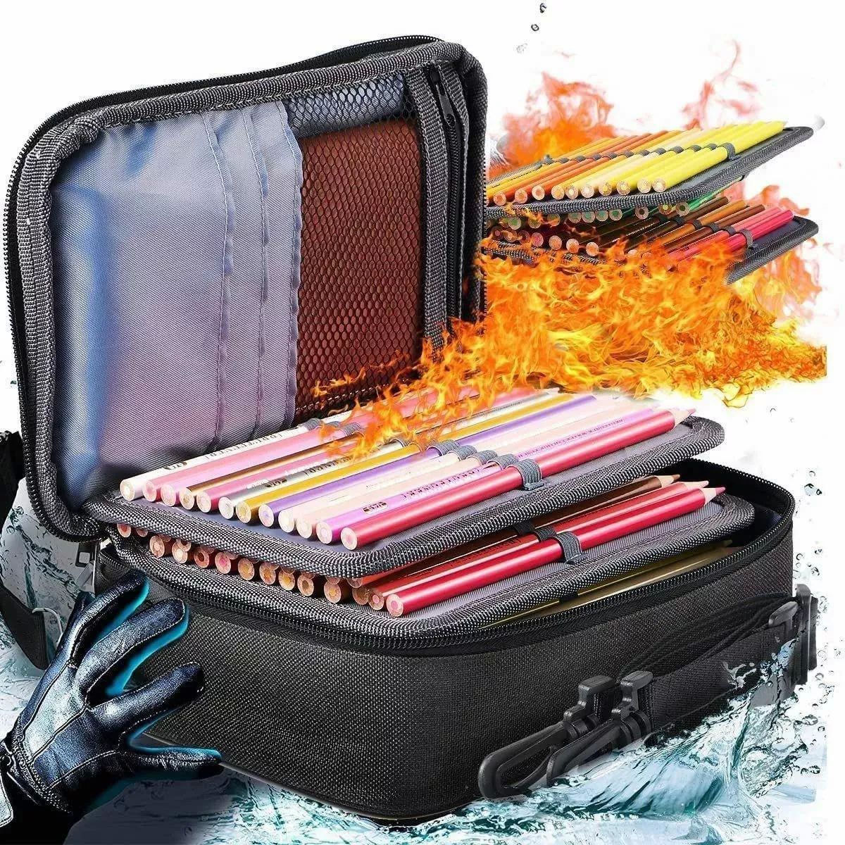Estuche Para Lápices 72 Ranuras Lapiceras Organizador Escolar color NEGRO