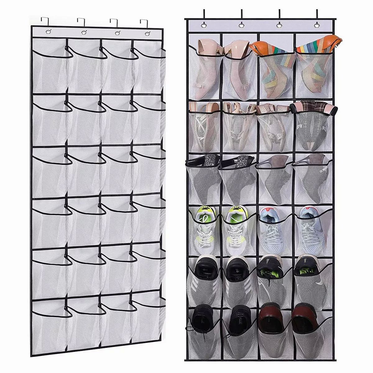 Zapatera Para Puerta De 24 Separadores Blanco Colgante