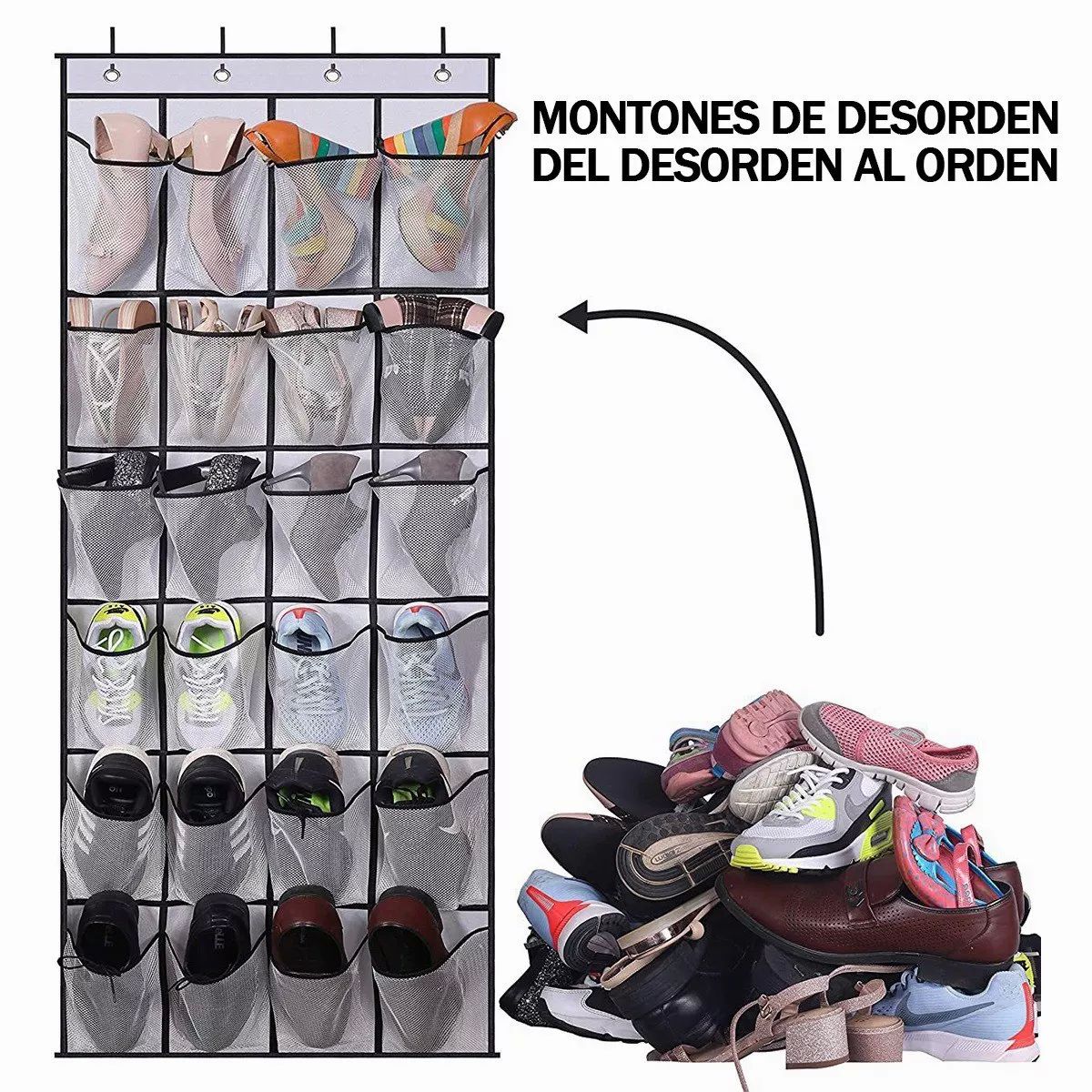 Zapatera Para Puerta De 24 Separadores Blanco Colgante