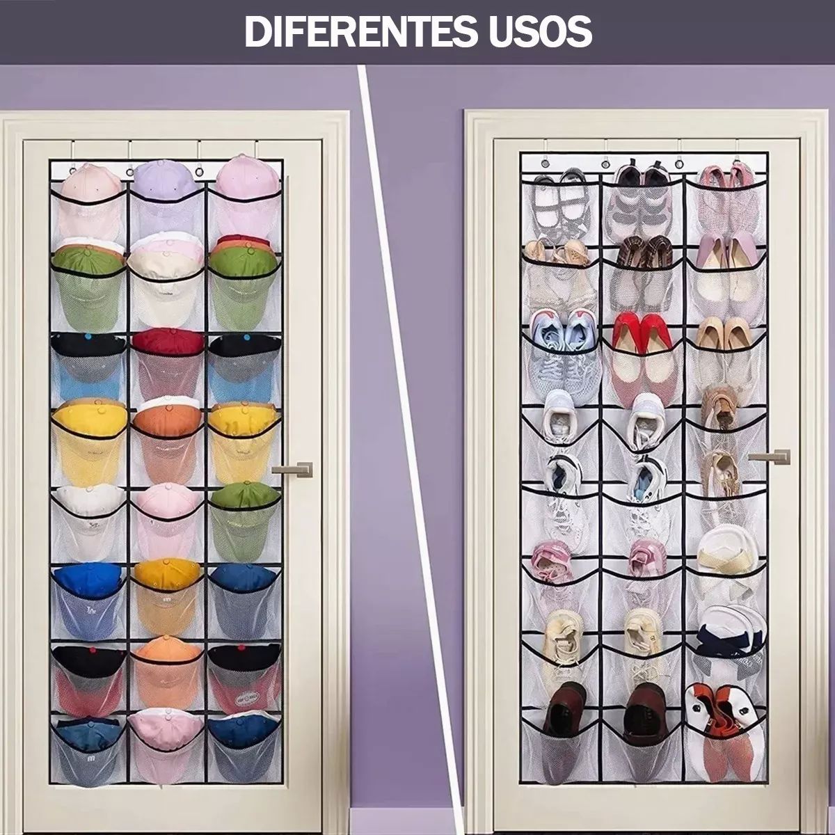 Zapatera Para Puerta De 24 Separadores Blanco Colgante