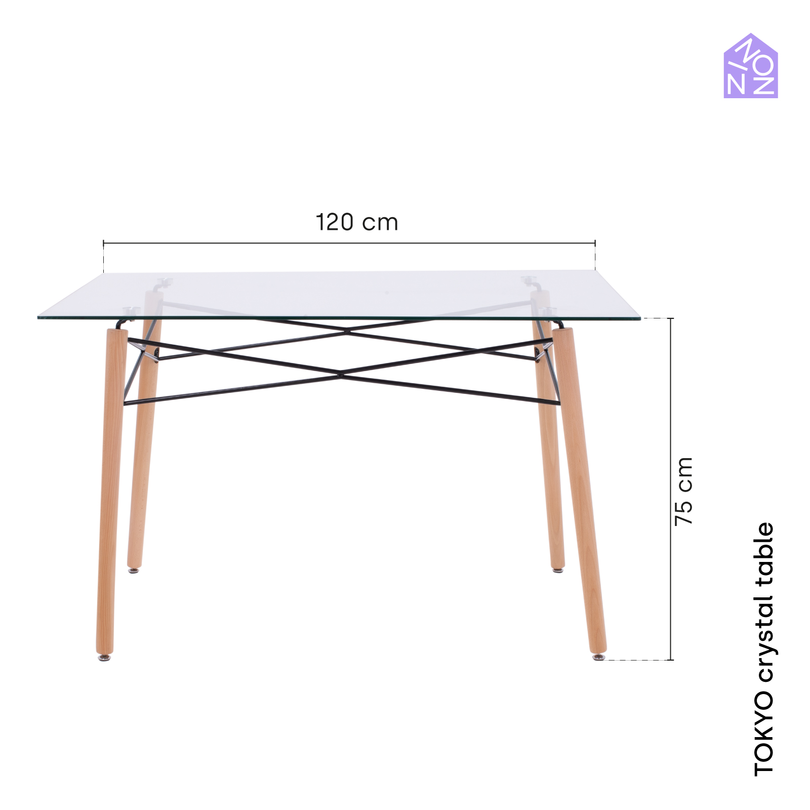 NINON HOME Mesa Comedor Vidrio Templado Minimalista | 6 Personas | Interior hogar | Exterior Jardin