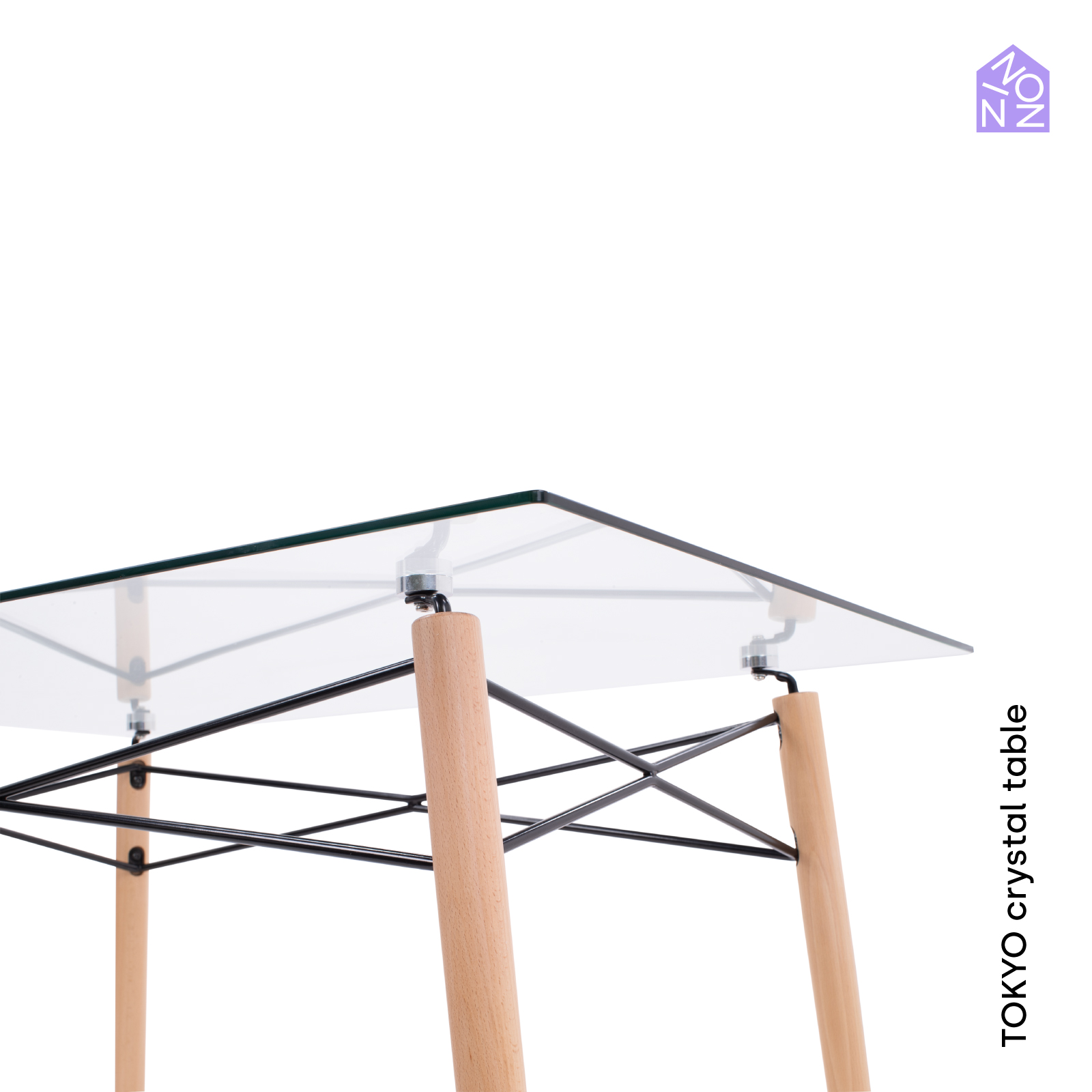 NINON HOME Mesa Comedor Vidrio Templado Minimalista | 6 Personas | Interior hogar | Exterior Jardin
