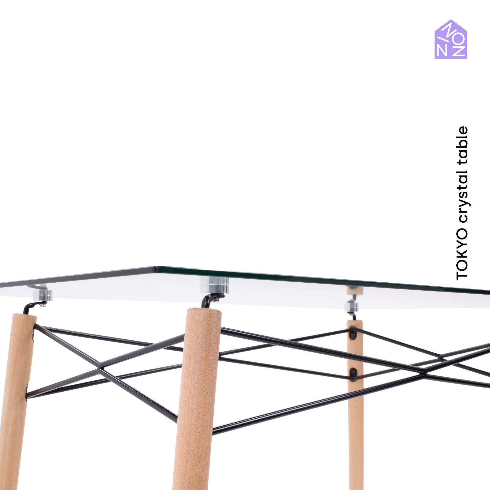 NINON HOME Mesa Comedor Vidrio Templado Minimalista | 6 Personas | Interior hogar | Exterior Jardin