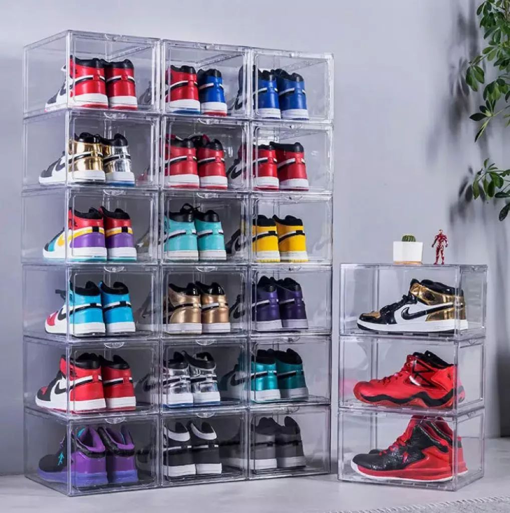 Cajas Zapatos Tenis Apilable Premium Transparente Imantada