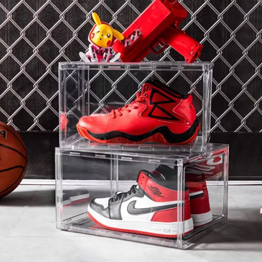 Cajas Zapatos Tenis Apilable Premium Transparente Imantada