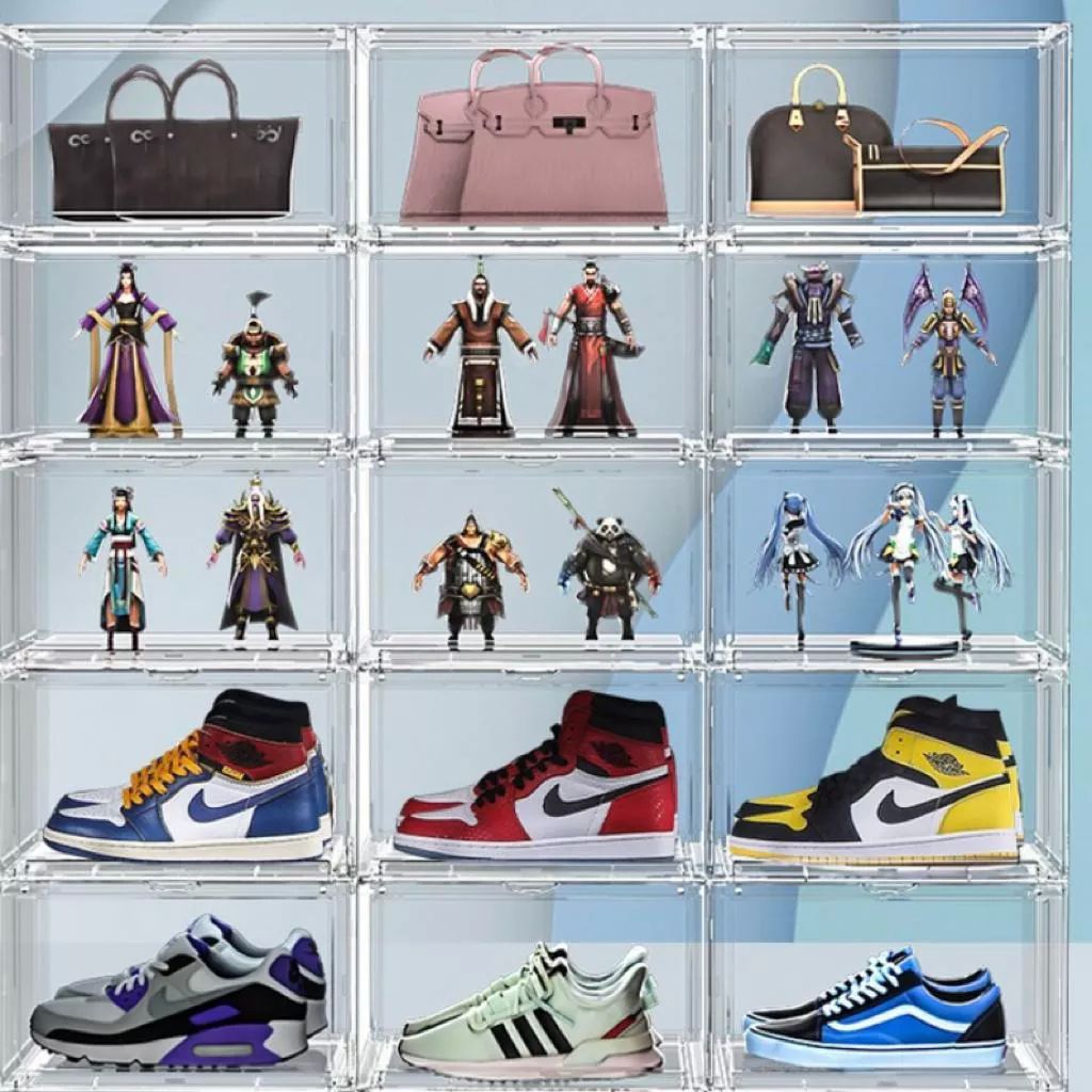 Cajas Zapatos Tenis Apilable Premium Transparente Imantada