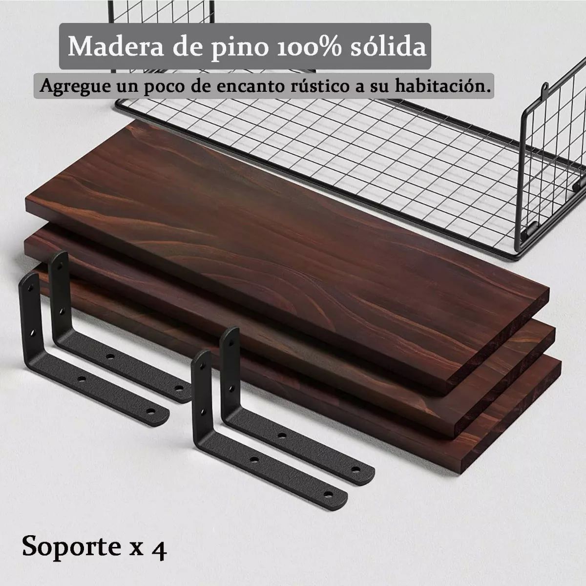 Estantes Flotantes Modernas Con Canasta De Alambre Duradero