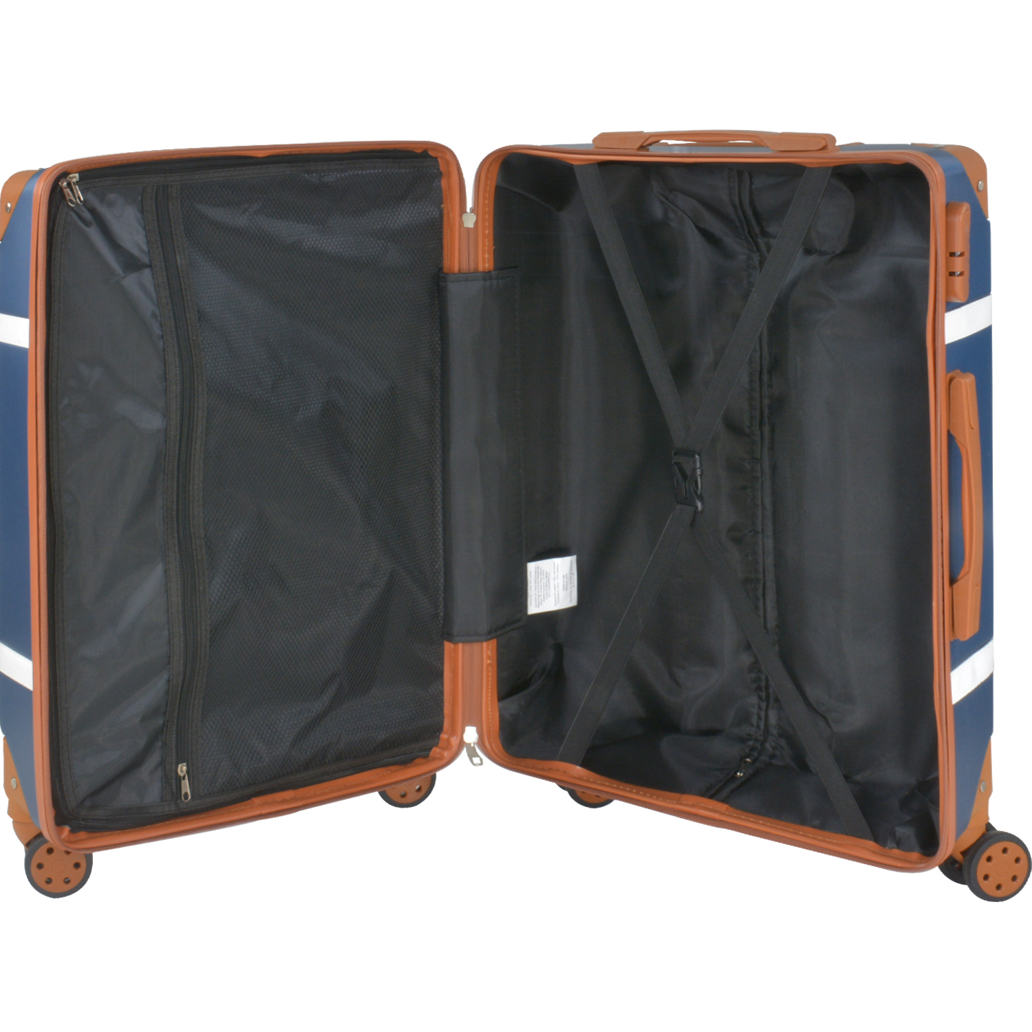 Set Maletas Viaje Vintage 4 Ruedas Resistentes Retro Tipo Baul Azul 4 pz.