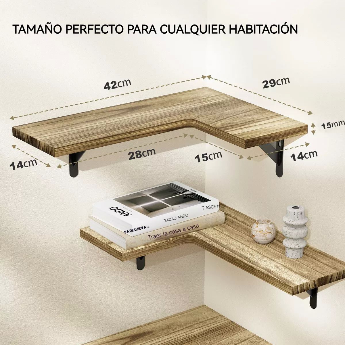 Repisa Esquinera Minimalista Flotante Moderna 3pcs