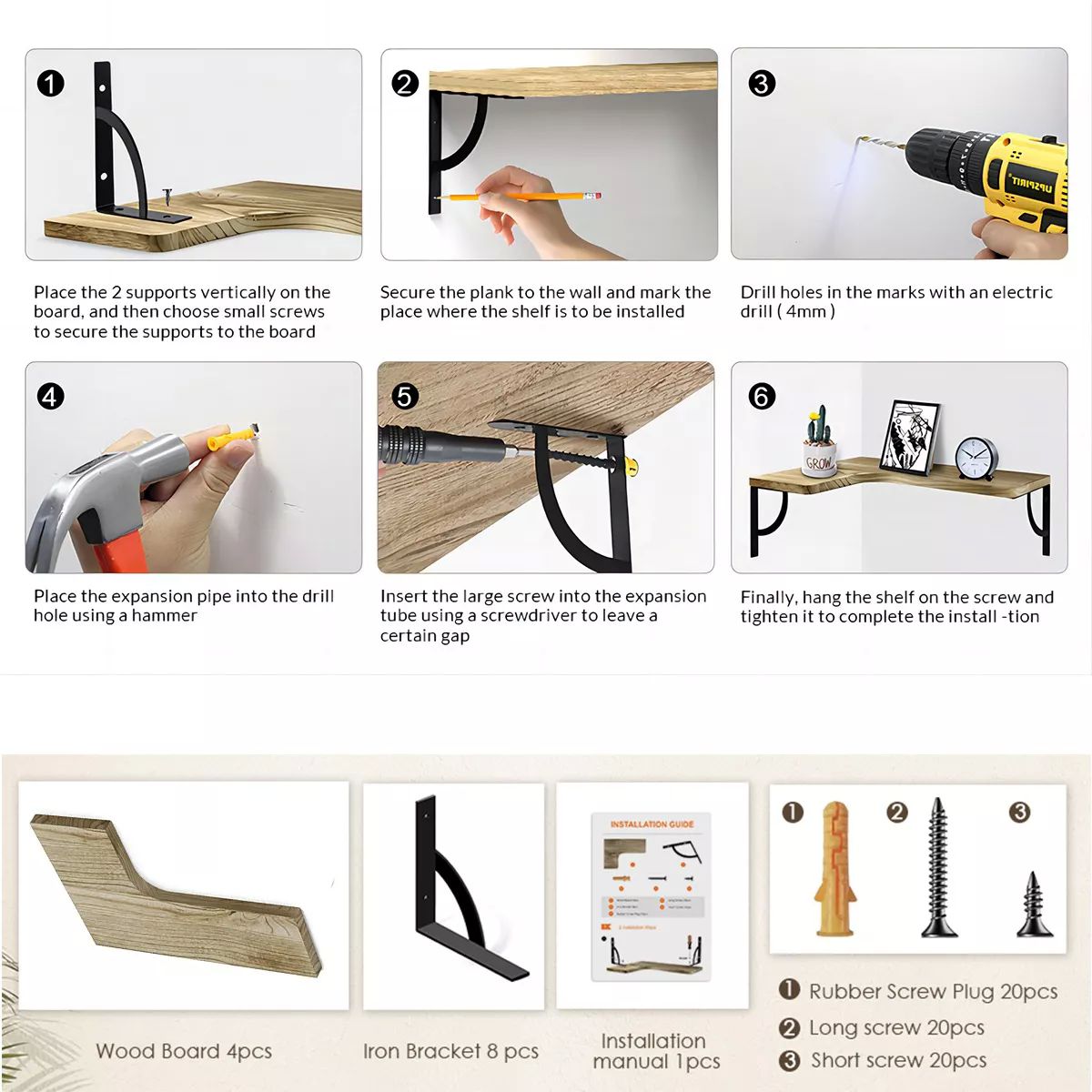 Repisa Esquinera Minimalista Flotante Moderna 3pcs