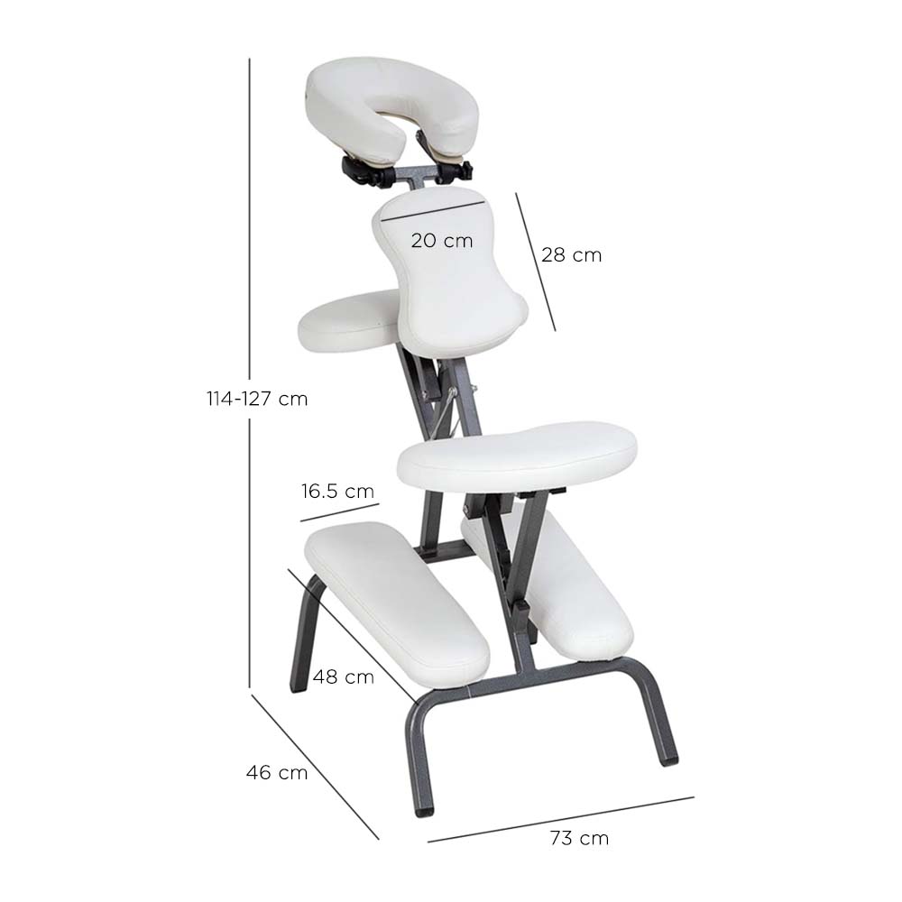 Silla Masaje Shiatsu Portátil Color Blanco
