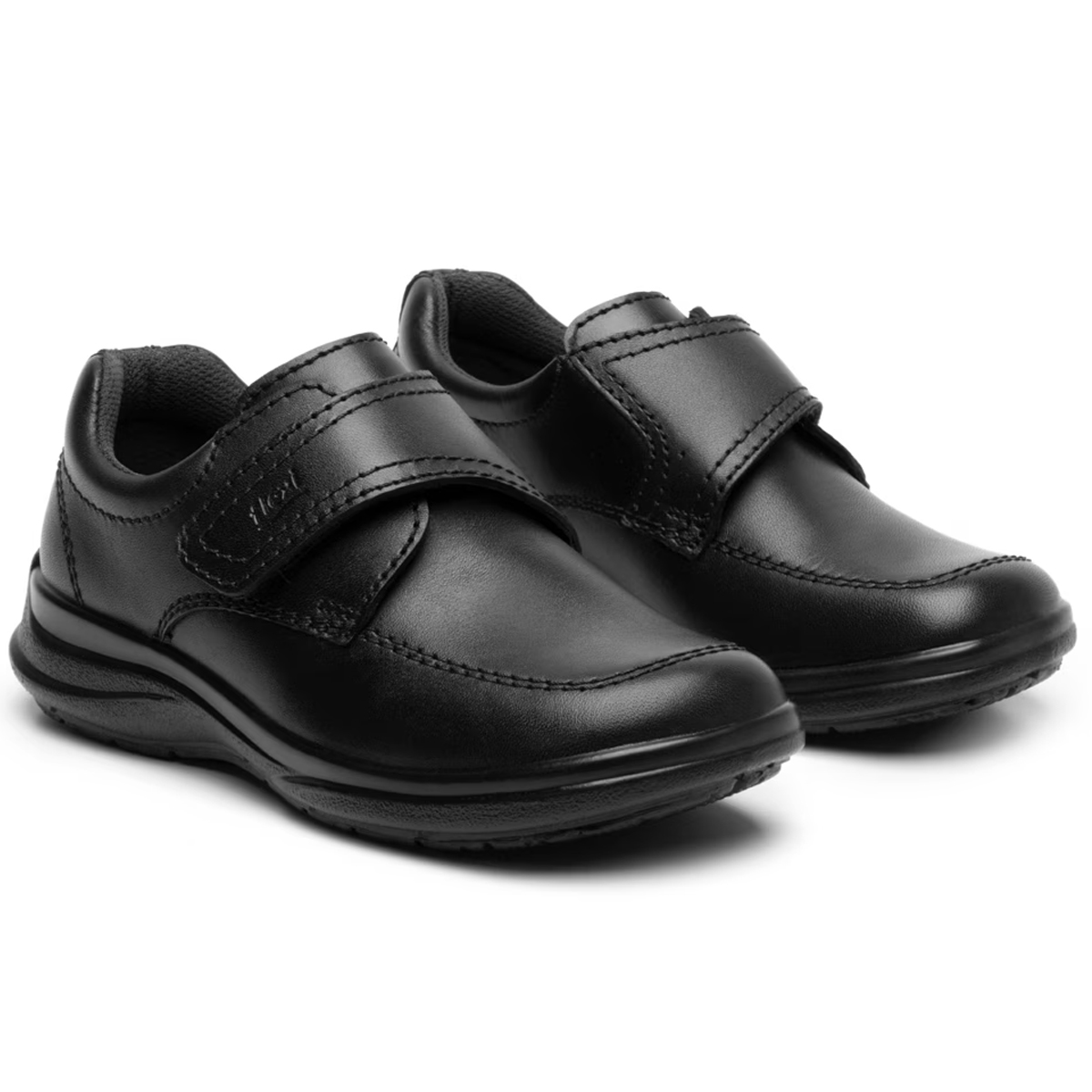 Zapato Escolar De Niño Derby Flexi Piel 402112 Velcro Negro