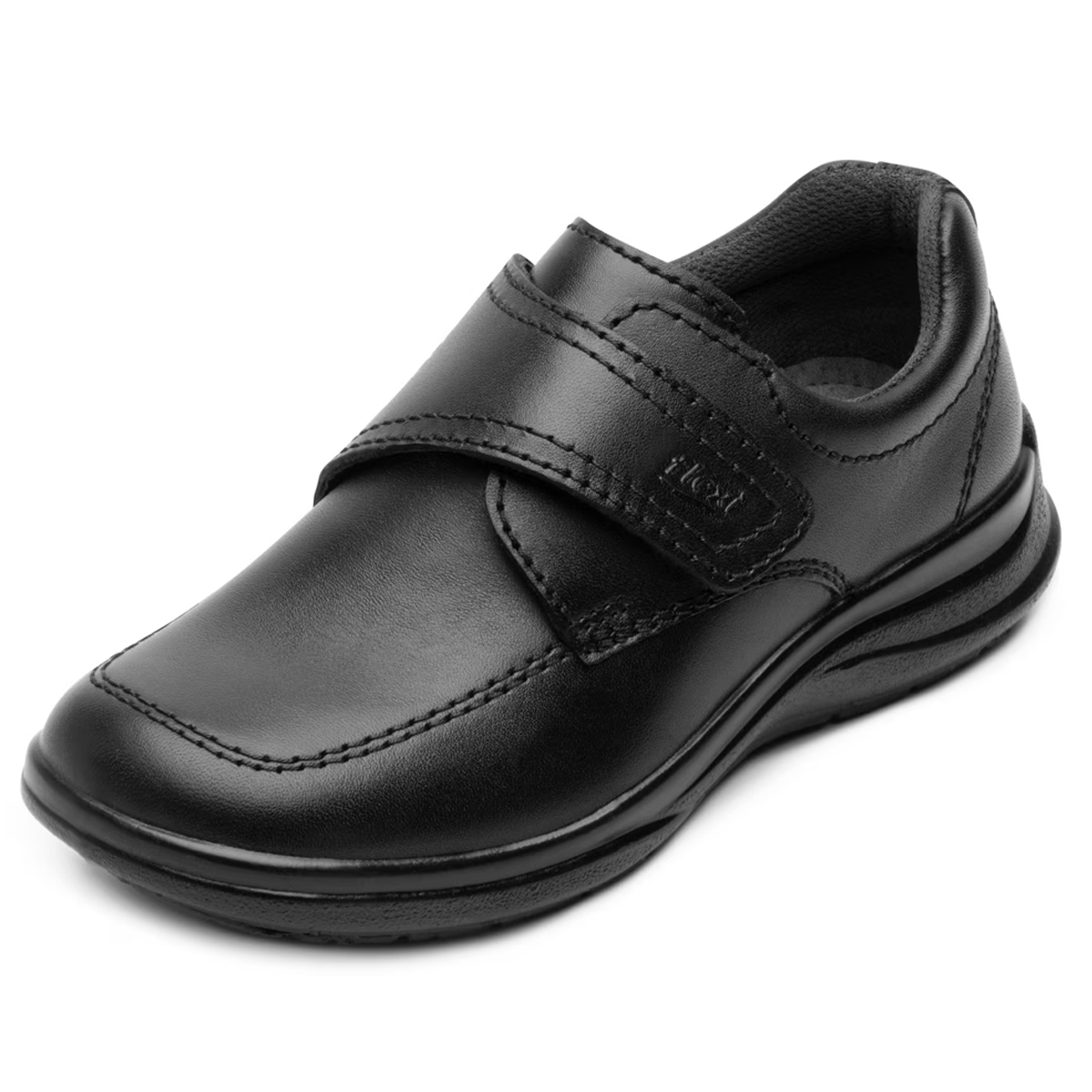 Zapato Escolar De Niño Derby Flexi Piel 402112 Velcro Negro