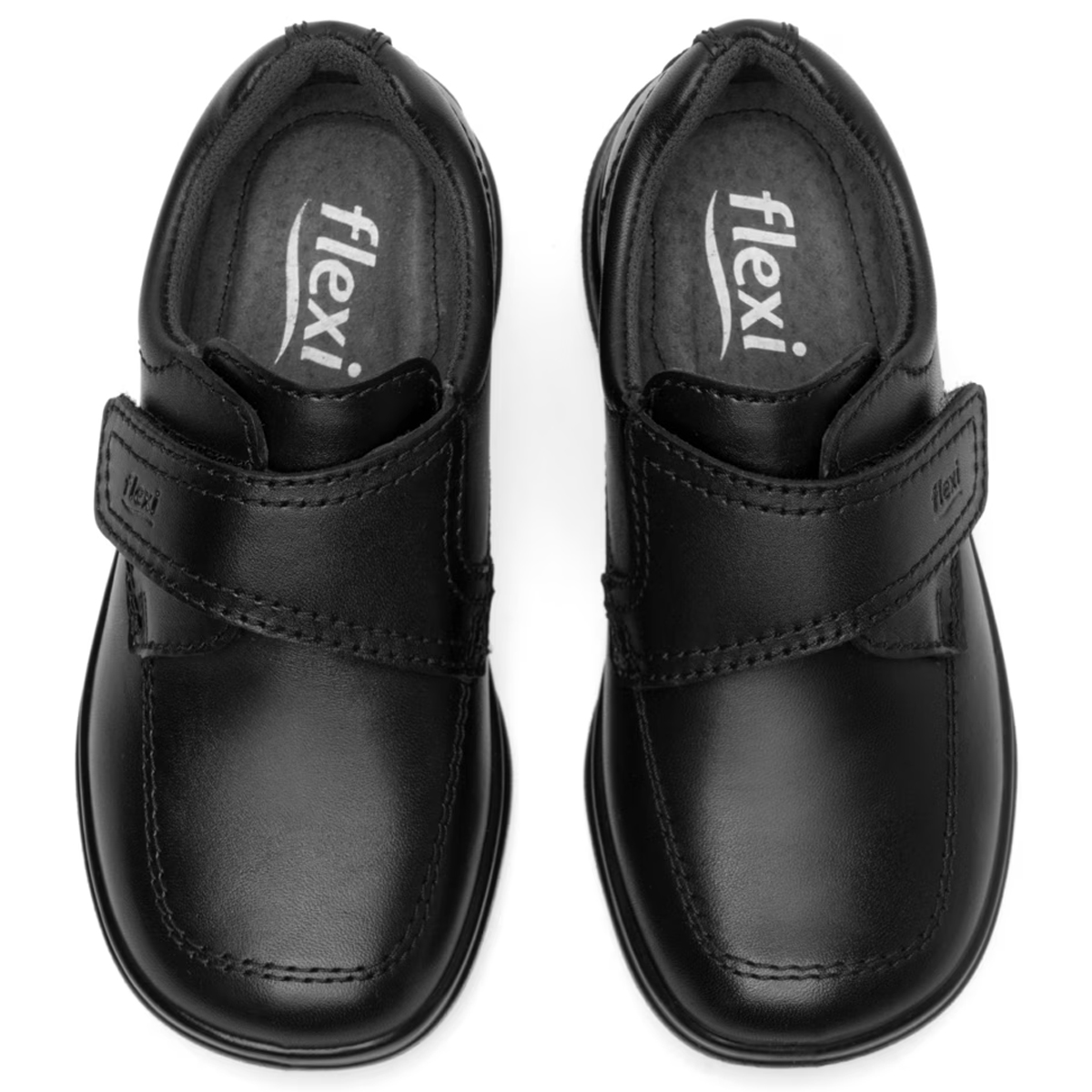 Zapato Escolar De Niño Derby Flexi Piel 402112 Velcro Negro