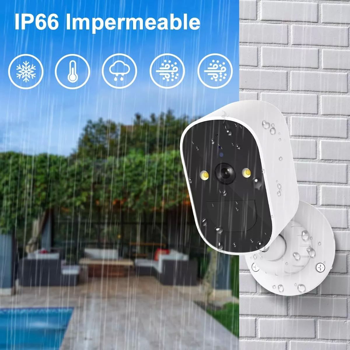 Oyes Cámara Seguridad Exterior Hd 2k Con Batería Recargable Color Blanco