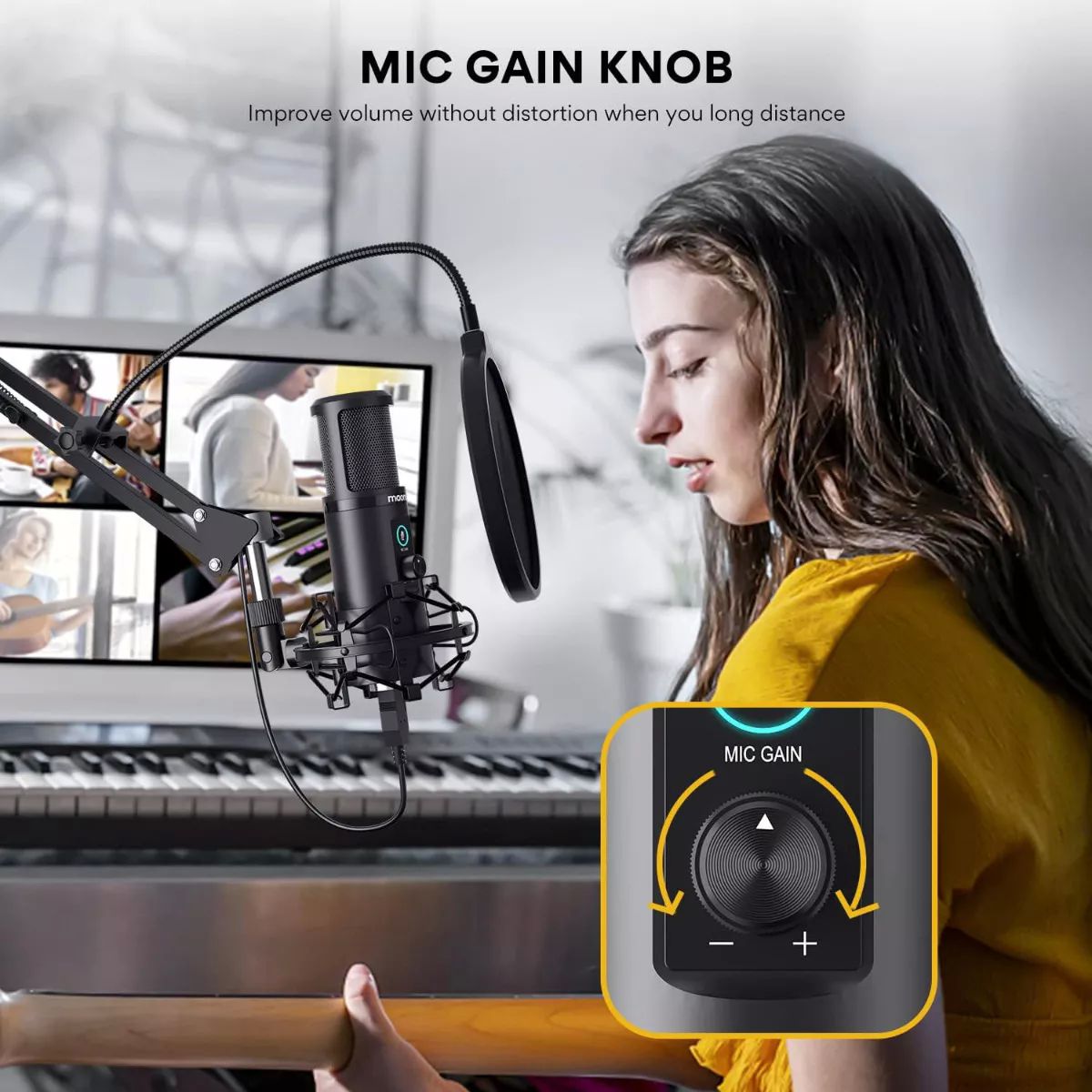 Micrófono Maono AU-PM421S condensador cardioide negro