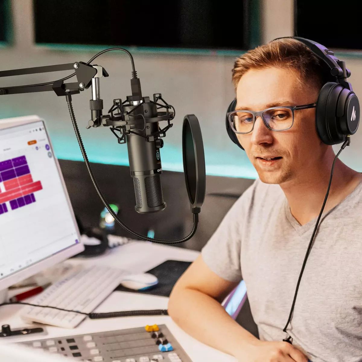 Micrófono Maono AU-PM421S condensador cardioide negro