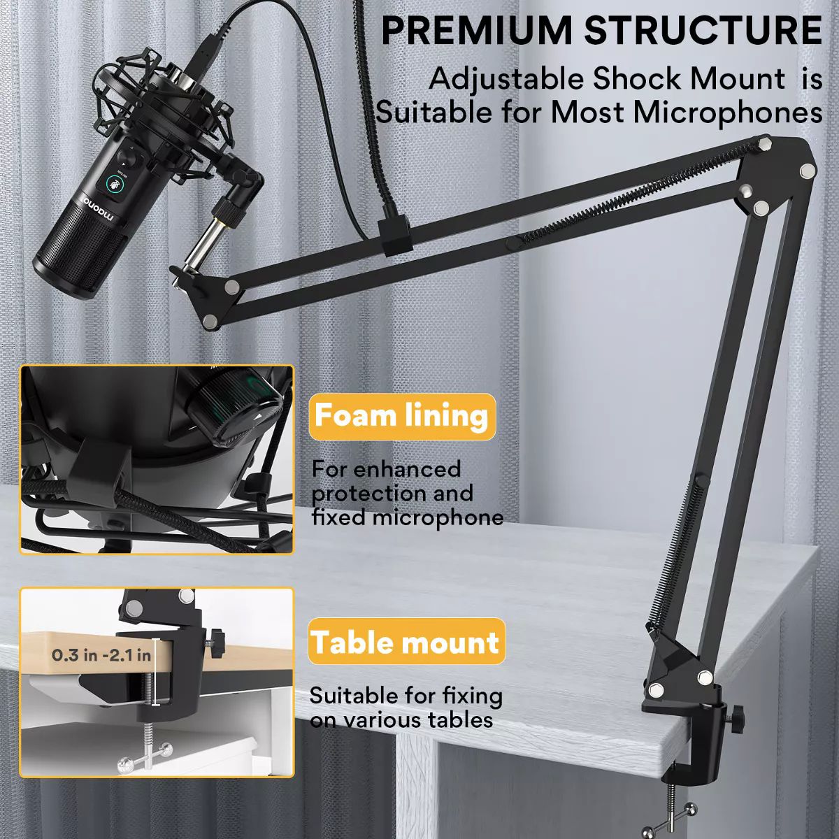 Micrófono Maono AU-PM421S condensador cardioide negro