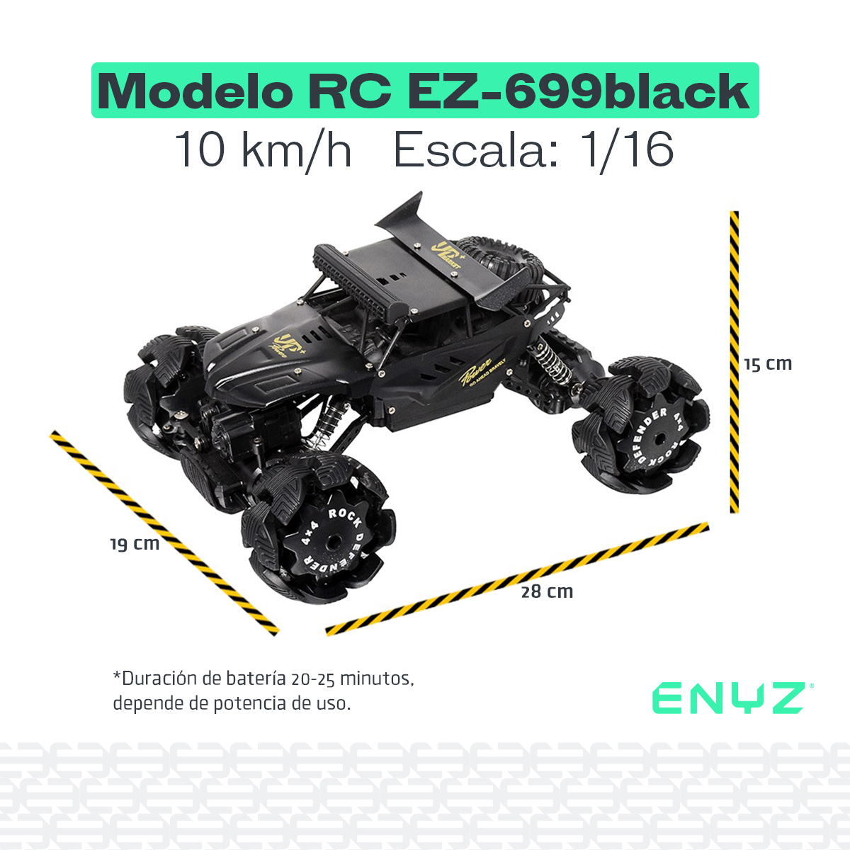 Carro a control remoto buggy con llanta expandible tanque jeep camioneta RC de metal 4x4 10 km h