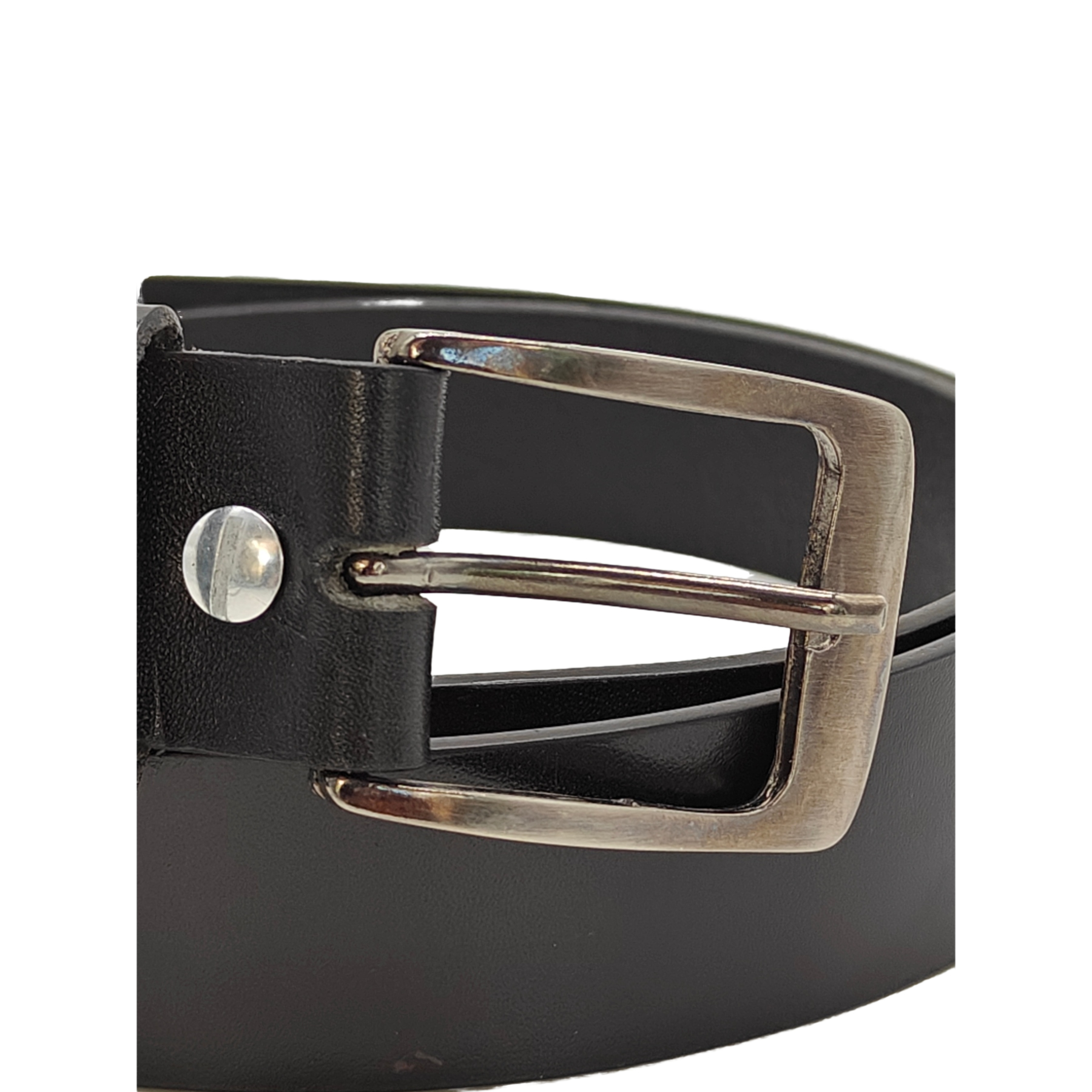 FN - Cinturón de cuero para hombre para jeans casuales Color Negro