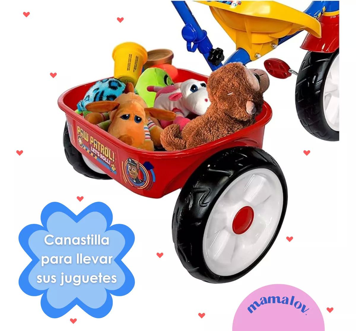 Triciclo Apache Para Niño Paw Patrol Con Barra Empuje Azul